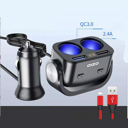 ⚡ “2-in-1 Car Charger – Dual USB Fast Charge 🚗”