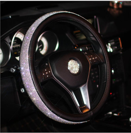 💖 Cute Steering Wheel Cover – Anti-Slip Leather