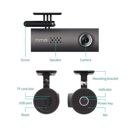 📷 Smart WiFi Car Dash Cam – 1080P Night Vision