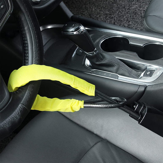 🔒 “Steering Wheel Lock – Anti-Theft Wire Rope 🛡️”