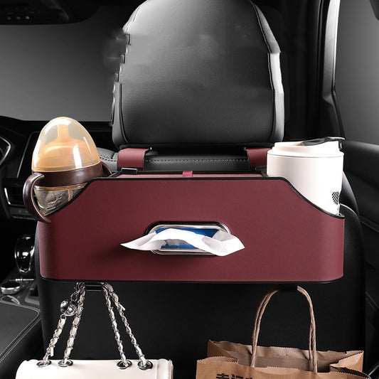 👜 “Tissue Box & Cup Holder – Car Seat Organizer 🎯”