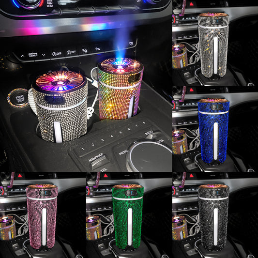 💎 Luxury Diamond Car Humidifier + LED Aroma Diffuser