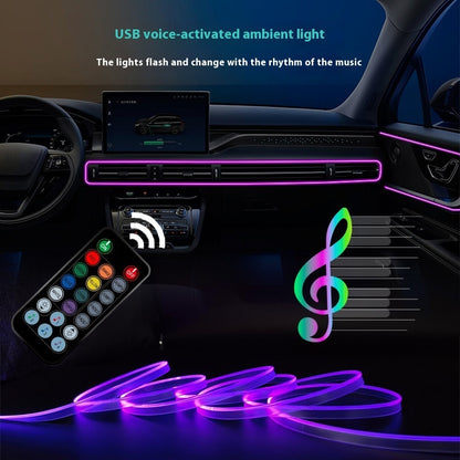 🌈 64-Color LED Ambient Car Light – Fiber Strip