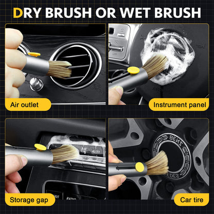 🛠️ 3-in-1 Car Cleaning Brush + Emergency Tool