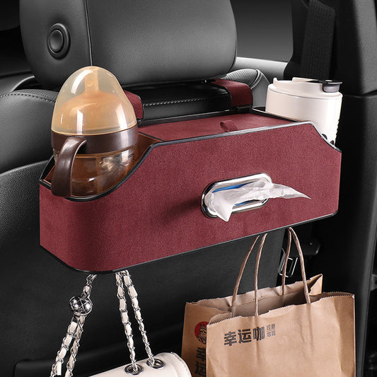 👜 “Tissue Box & Cup Holder – Car Seat Organizer 🎯”