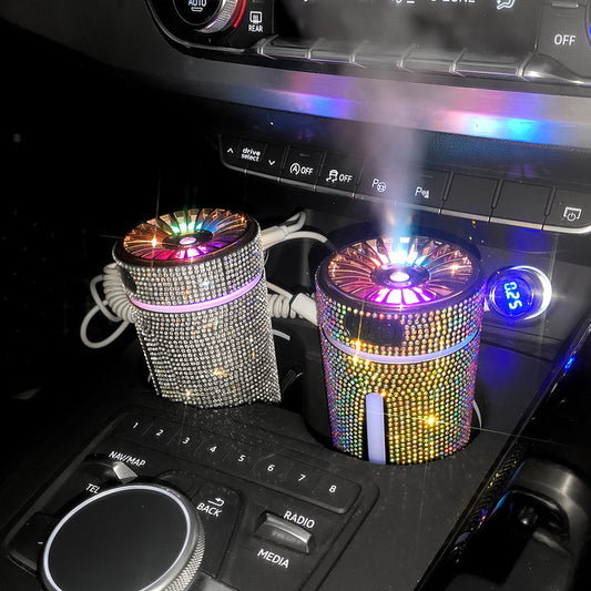 💎 Luxury Diamond Car Humidifier + LED Aroma Diffuser