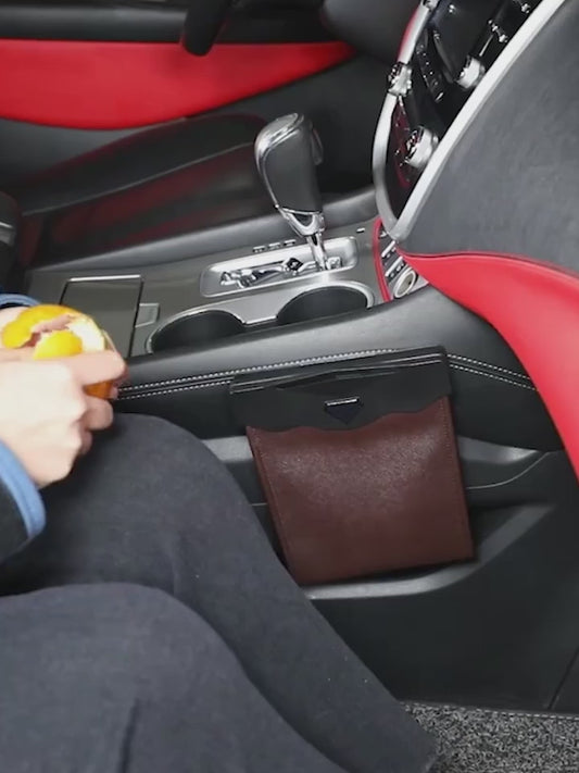 🗑️ LED Car Trash Can – Seat & Door Organizer